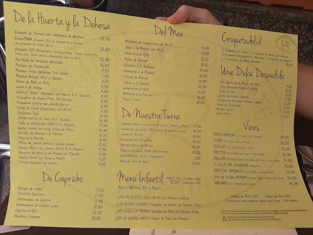 Menü_Restaurante Valladolid_Guadarrama_Bild_1