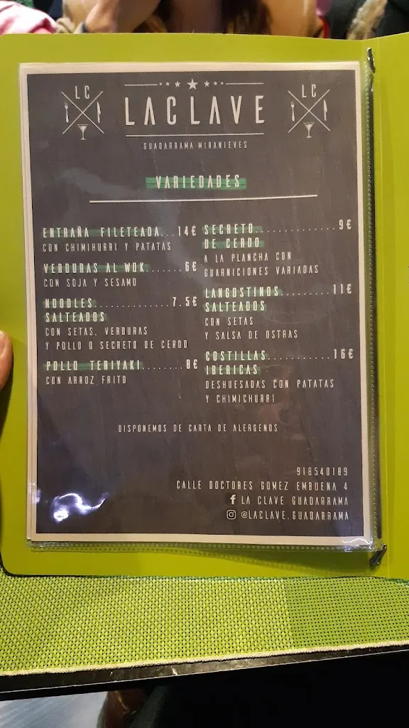 Menu_Bar Restaurante La Clave_Guadarrama_image_4