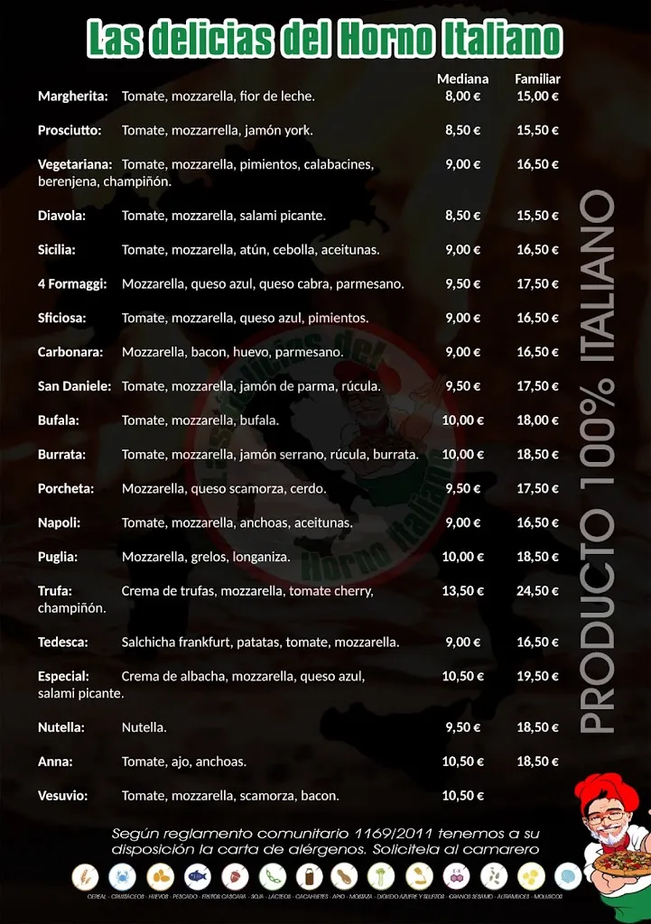 Menü_Las Delicias del Horno Italiano_Novelda_Bild_1