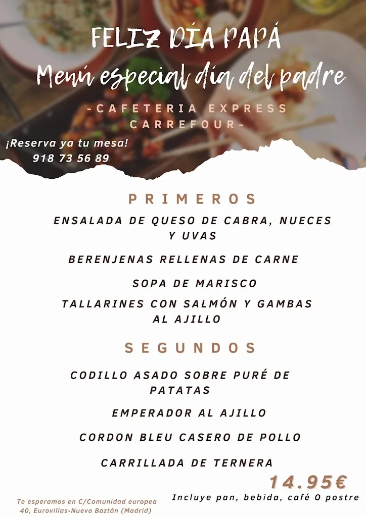 Menu_Restaurante Cafetería Express bar cafetería Eurovillas _Nuevo Baztán_image_1