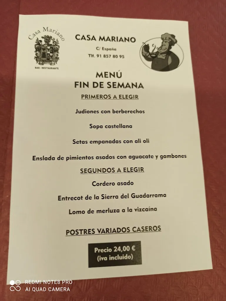 Menu_Casa Mariano Moralzarzal_Moralzarzal_image_1