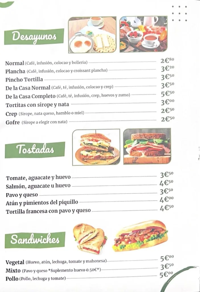 Menu_Cafetería - restaurante El Trébol_Moralzarzal_image_1