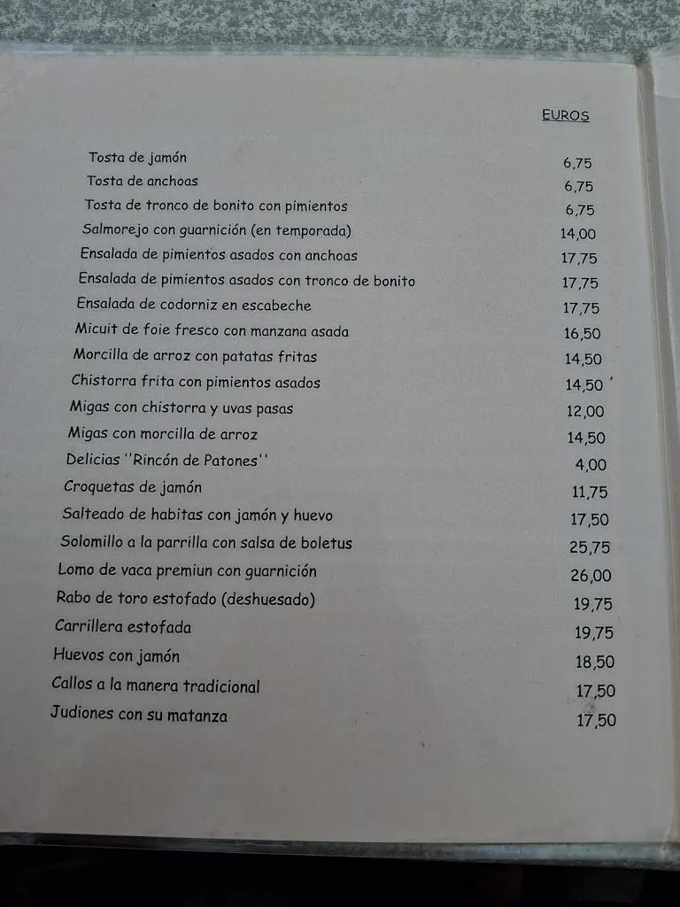 Menu_El Rincón de Patones_Patones_image_1