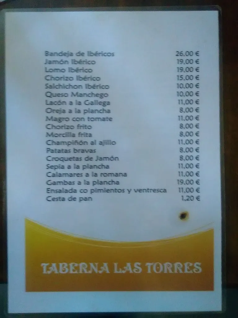 Menu_Taberna Las Torres_Navalcarnero_image_1