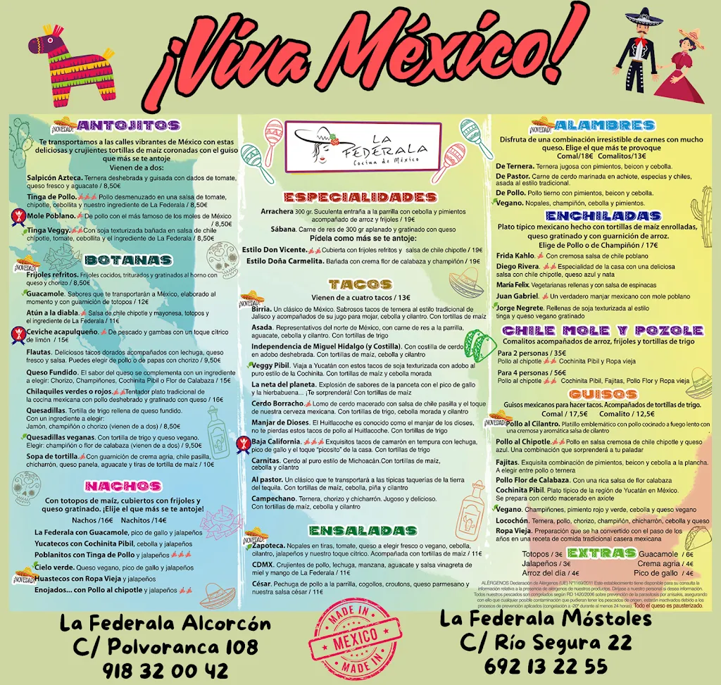 Menu_LA FEDERALA MÓSTOLES_Móstoles_image_1