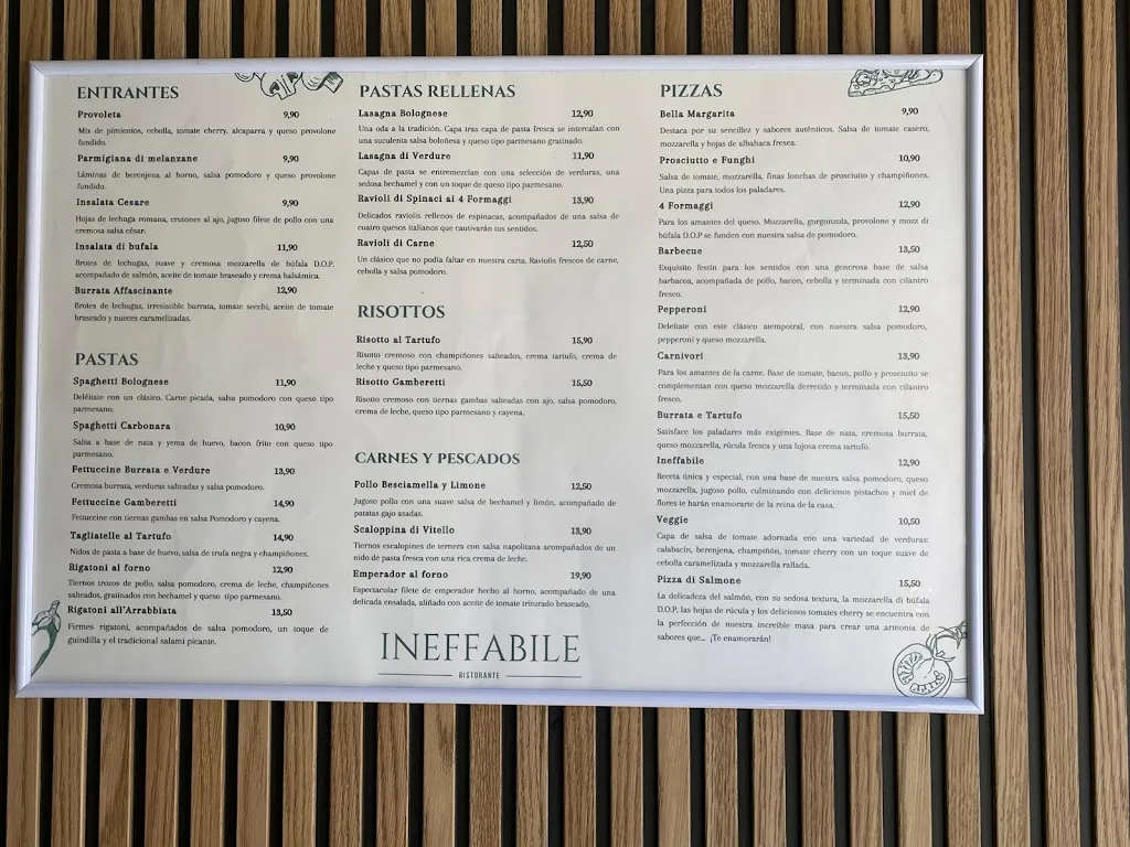 Menu_Ineffabile Ristorante | Restaurante italiano en Móstoles_Móstoles_image_4