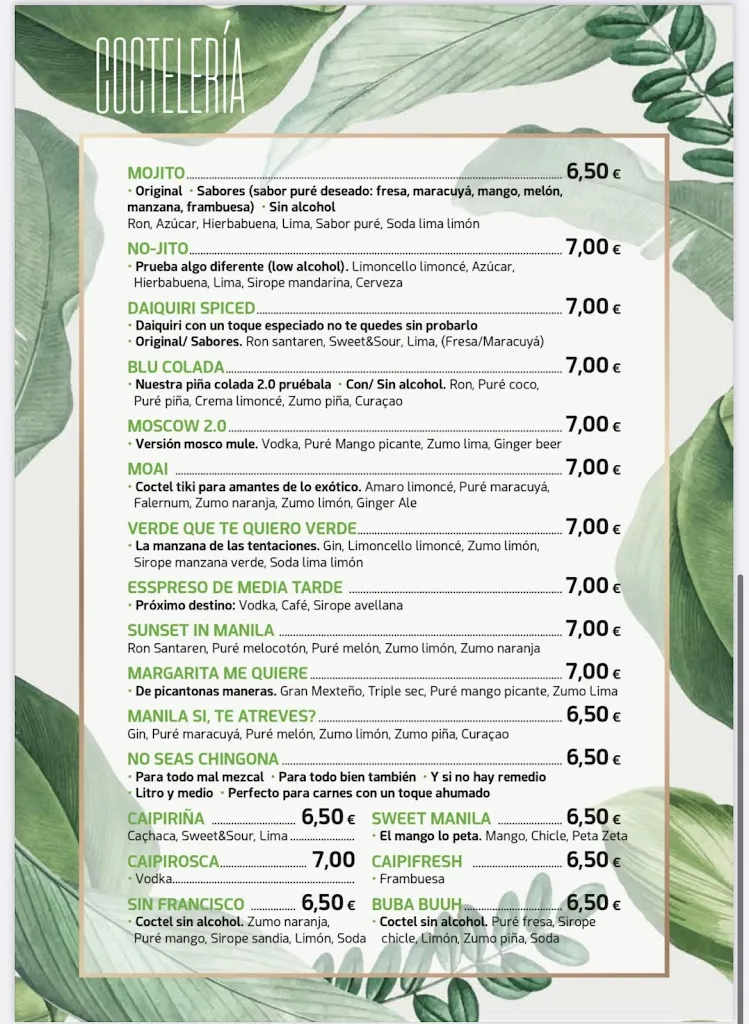 Menu_Restaurante Manila Urban Grill_Móstoles_immagine_2