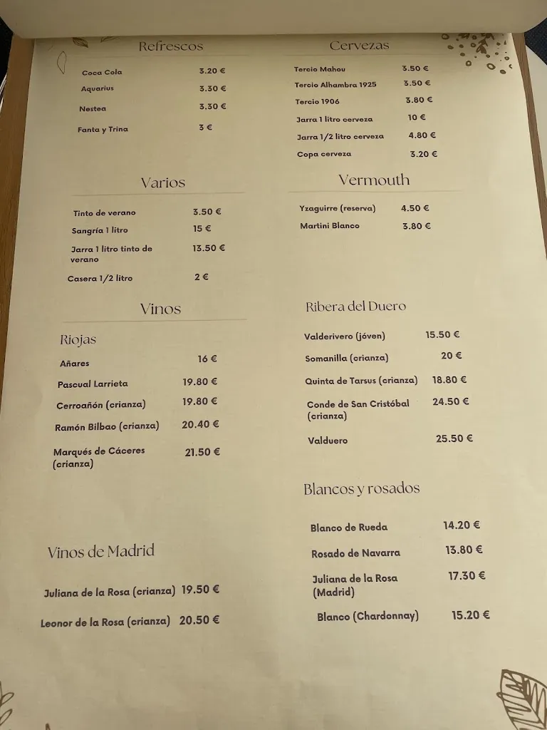 Menu_Restaurante Conchi RASCAFRIA_Rascafría_image_1