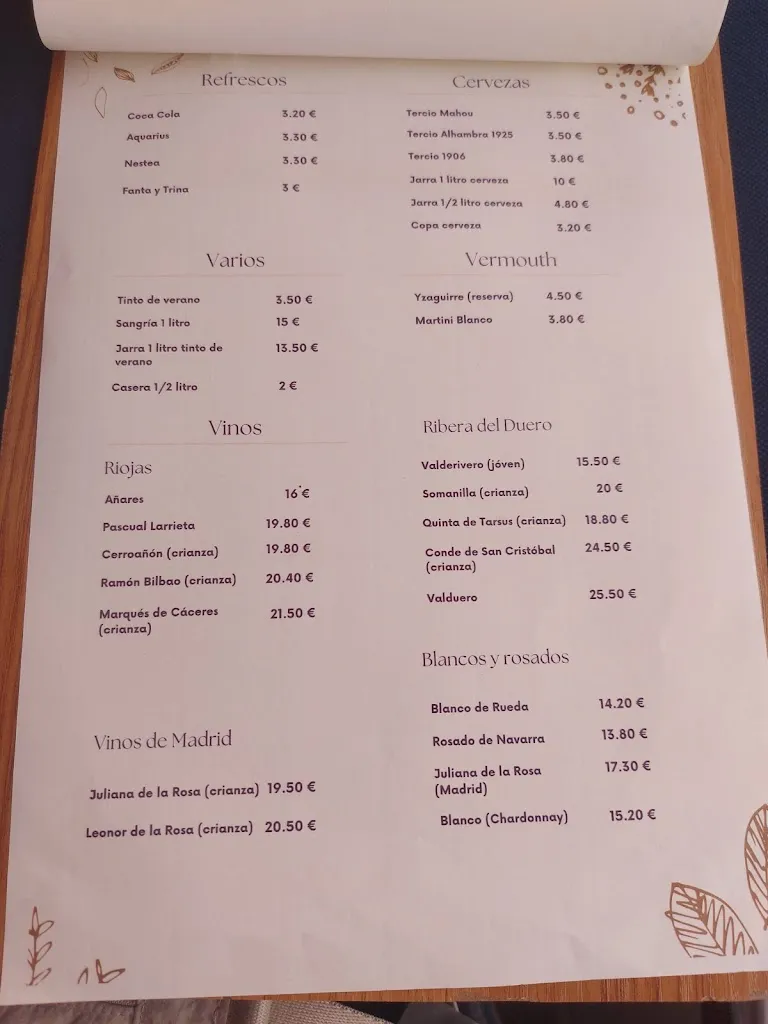 Menu_Restaurante Conchi RASCAFRIA_Rascafría_image_4