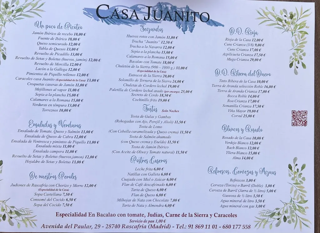 Menu_Restaurante Casa Juanito_Rascafría_image_1