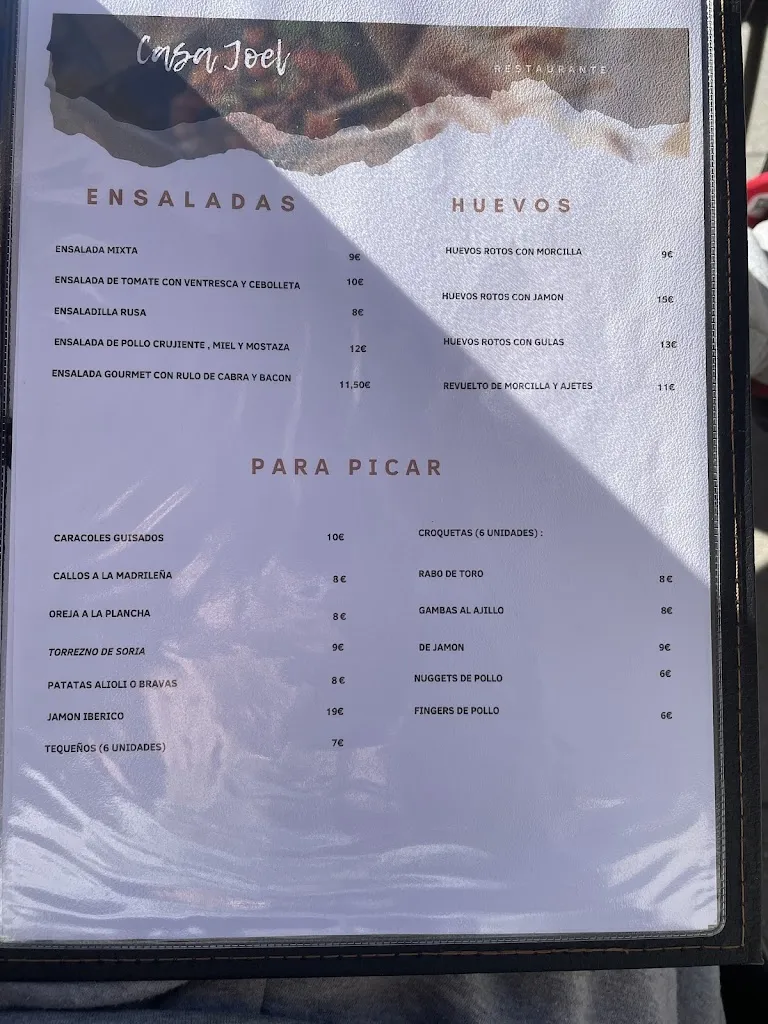 Menu_Casa Joel_San Agustín del Guadalix_image_4