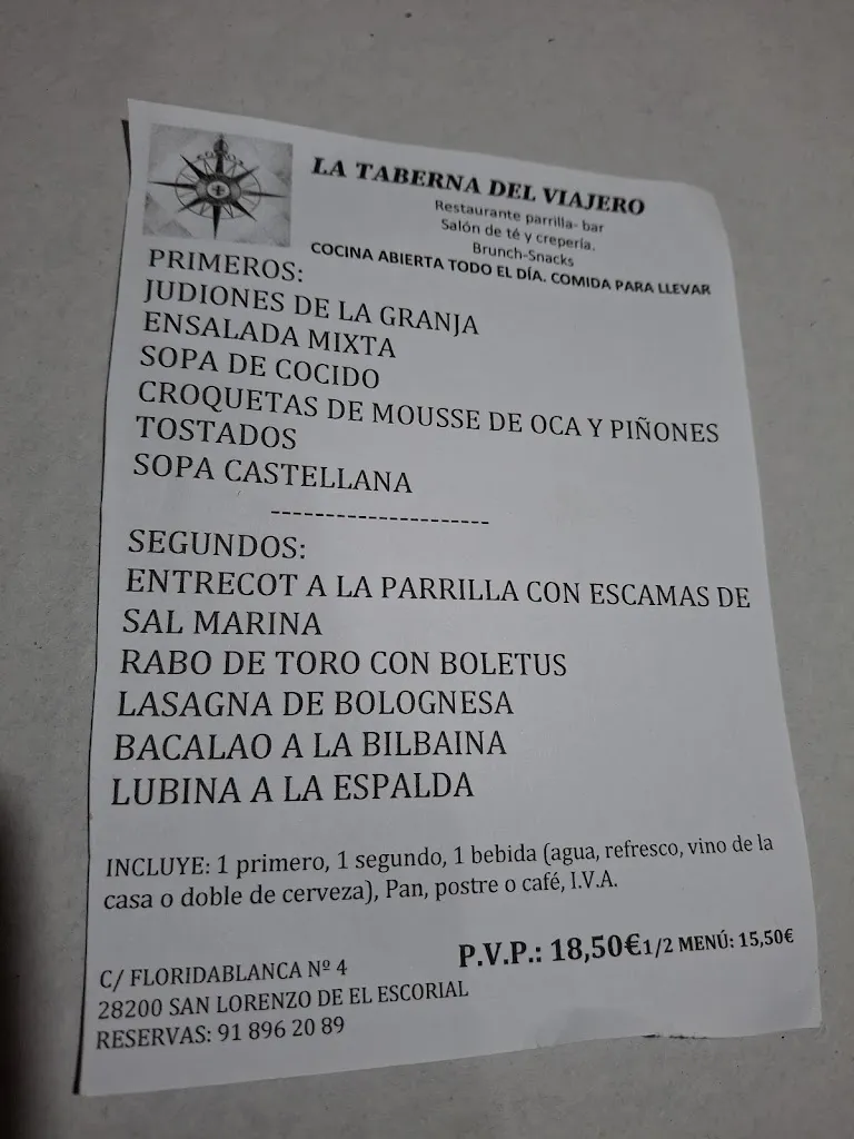 Menu_La Taberna del Viajero_San Lorenzo de El Escorial_image_4