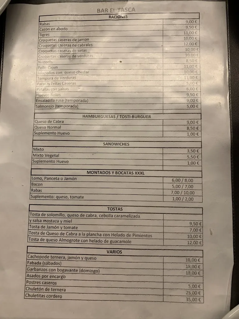 Menu_Bar Tasca_Serna del Monte La_image_1