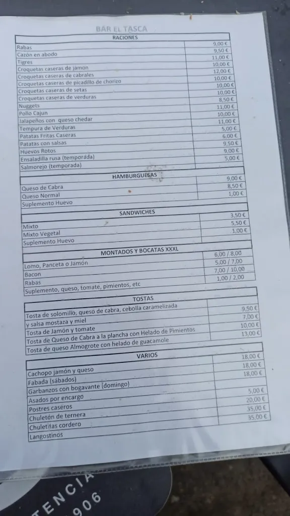 Menu_Bar Tasca_Serna del Monte La_image_2