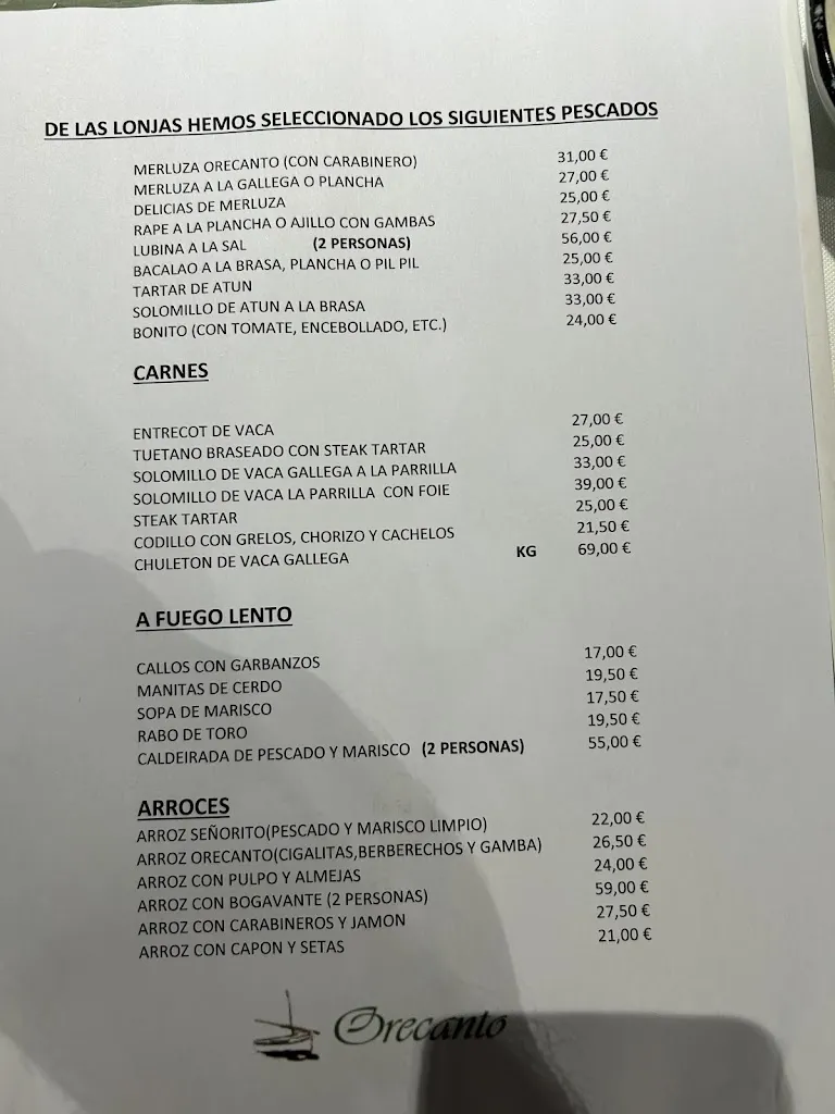 Menu_Restaurante Gallego Orecanto_San Sebastián de los Reyes_immagine_1