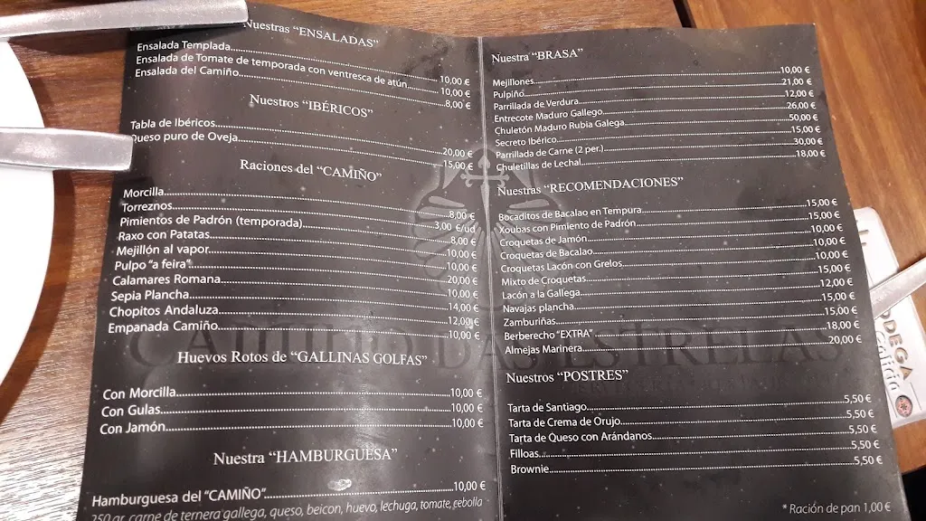 Menu_CAMIÑO DAS ESTRELAS_San Sebastián de los Reyes_image_1