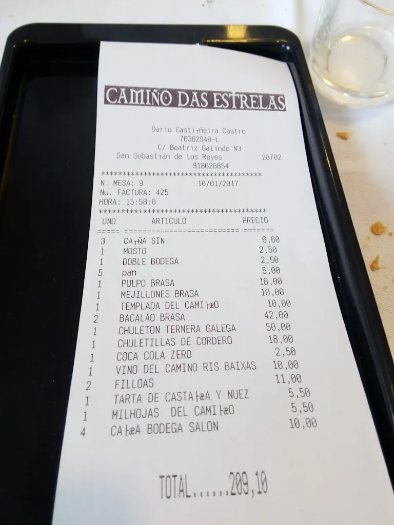 Menu_CAMIÑO DAS ESTRELAS_San Sebastián de los Reyes_image_2