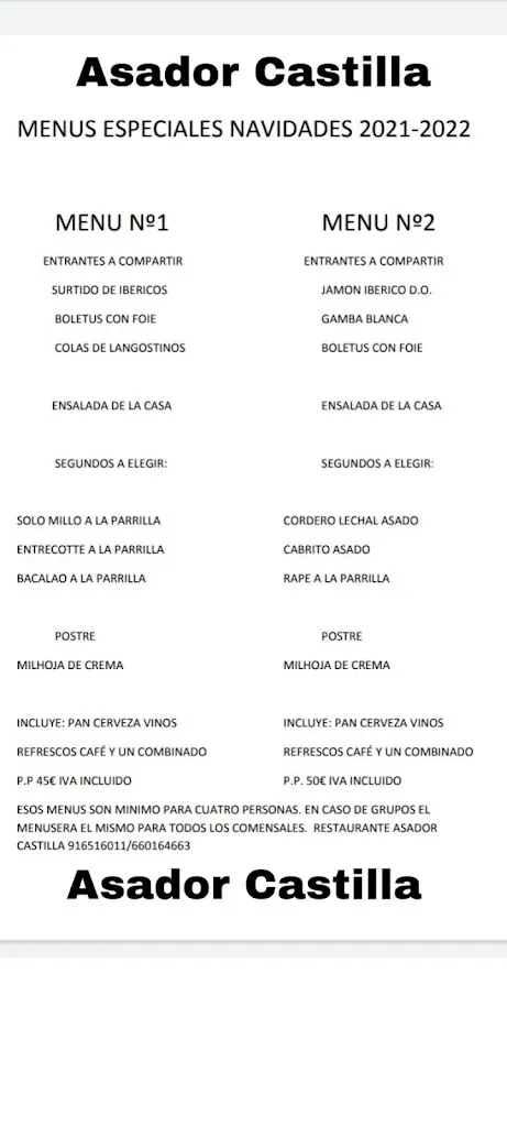 Menu_Restaurante Asador Castilla_San Sebastián de los Reyes_immagine_1