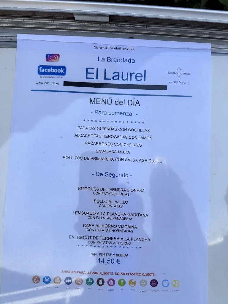 Menu_Restaurante La Brandada El Laurel_San Sebastián de los Reyes_image_1