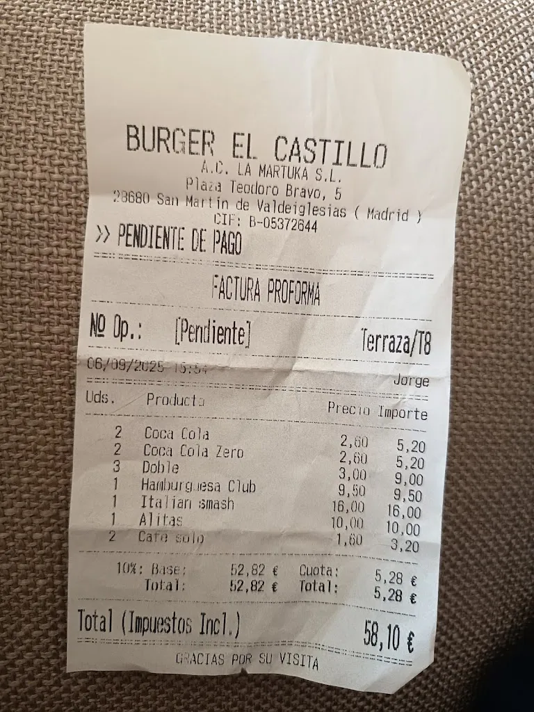 Antonio R_Cafe Burguer El Castillo_San Martín de Valdeiglesias_review