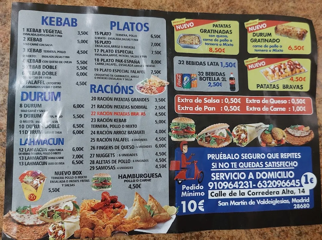 Menu_Restaurante Pak Espana Doner Kebab_San Martín de Valdeiglesias_image_1