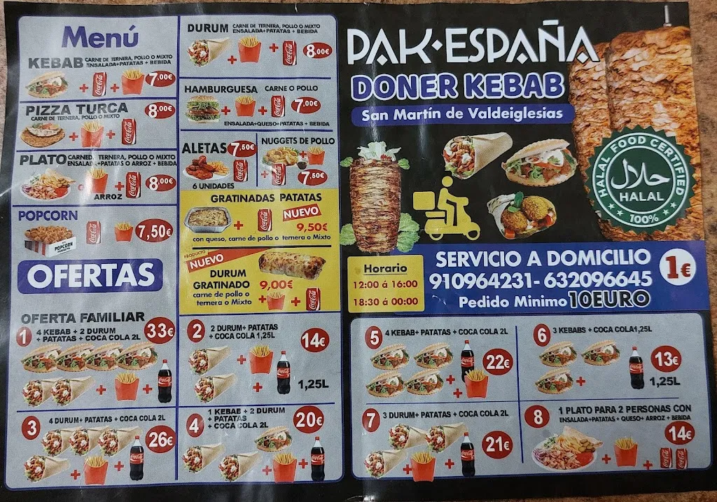 Menu_Restaurante Pak Espana Doner Kebab_San Martín de Valdeiglesias_image_2