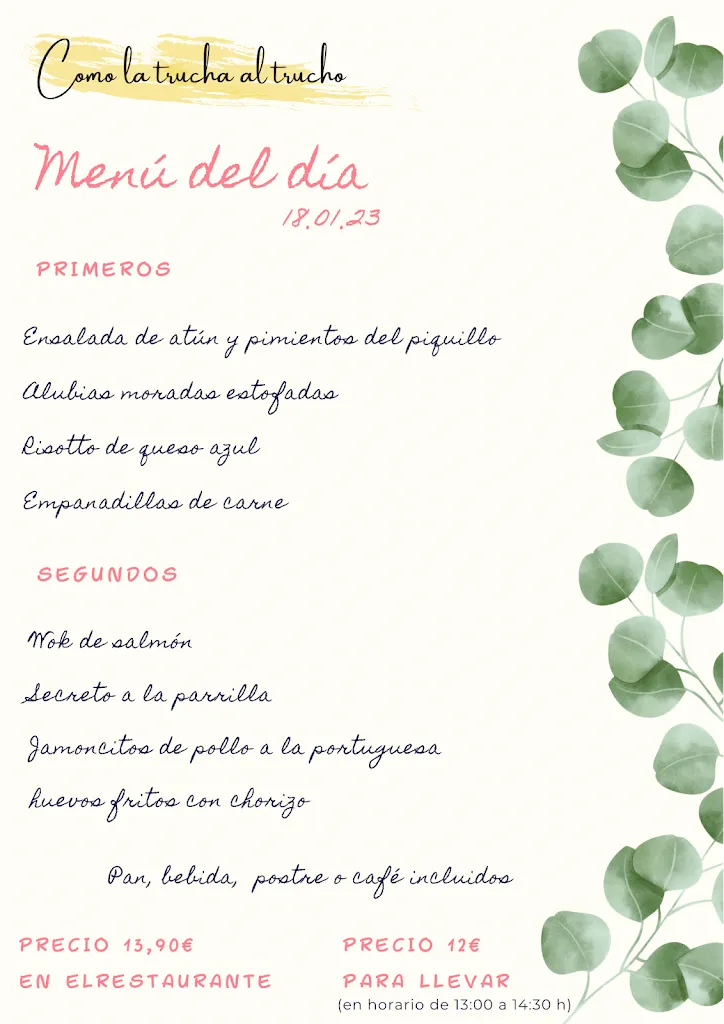 Menu_Restaurante Como la trucha al trucho_Pinto_image_3