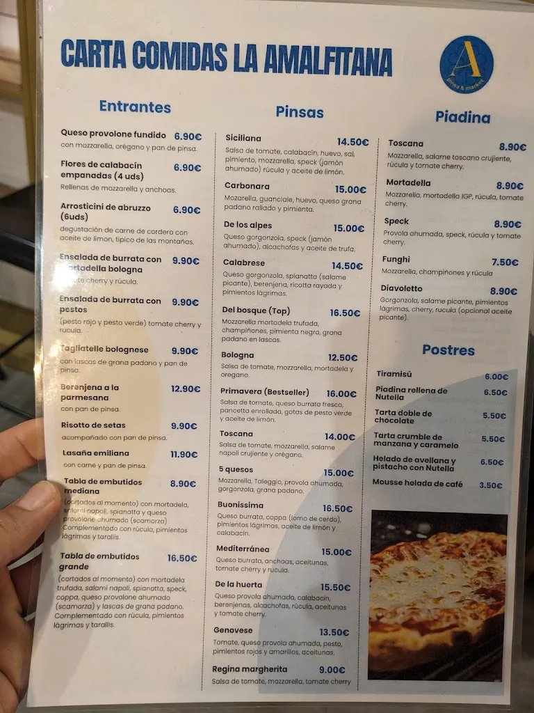 Menu_Restaurante La Amalfitana, Pinsa & Market_Pinto_image_1