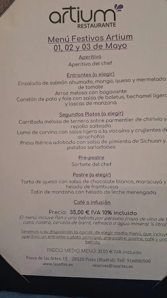 Menu_Restaurante Artium_Pinto_image_1