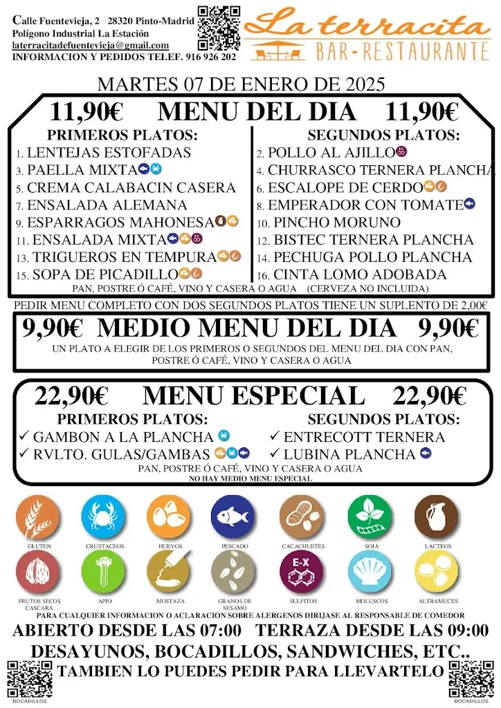 Menu_Bar restaurante La Terracita_Pinto_image_2