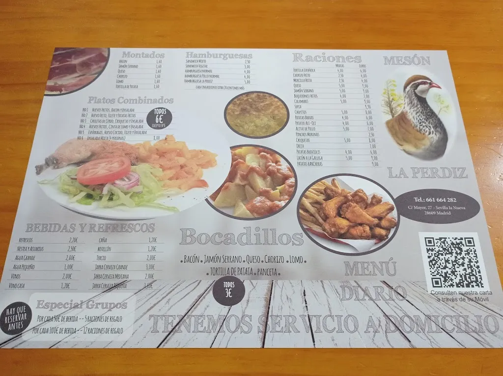 Menu_Bar La Perdiz_Sevilla La Nueva_image_1