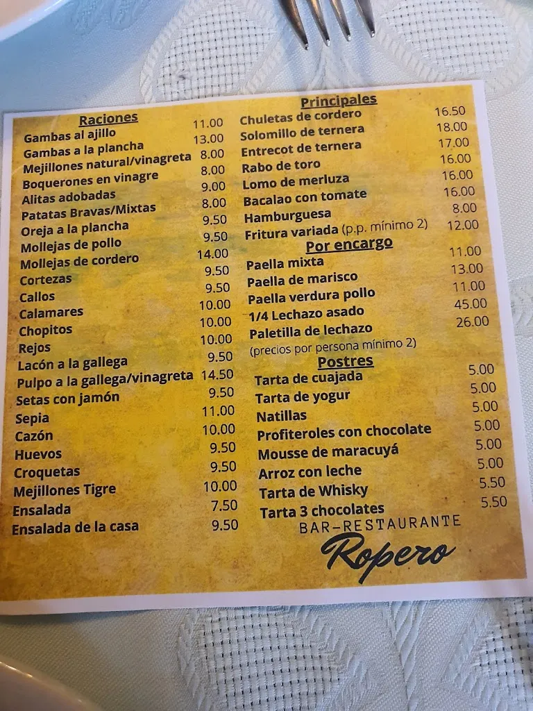 Menu_Bar Ropero_Torres de la Alameda_image_2