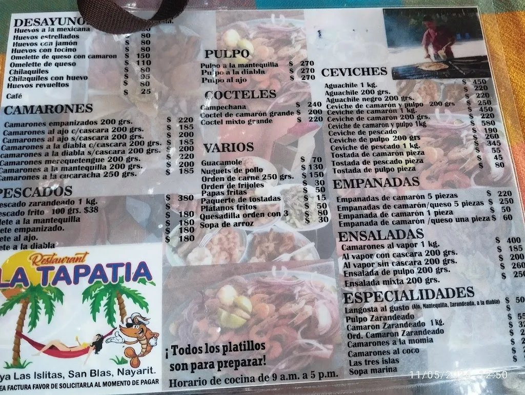 Menu_La tapatia, Las Islitas, San Blas, Nayarit._San Blas-Canillejas_image_1