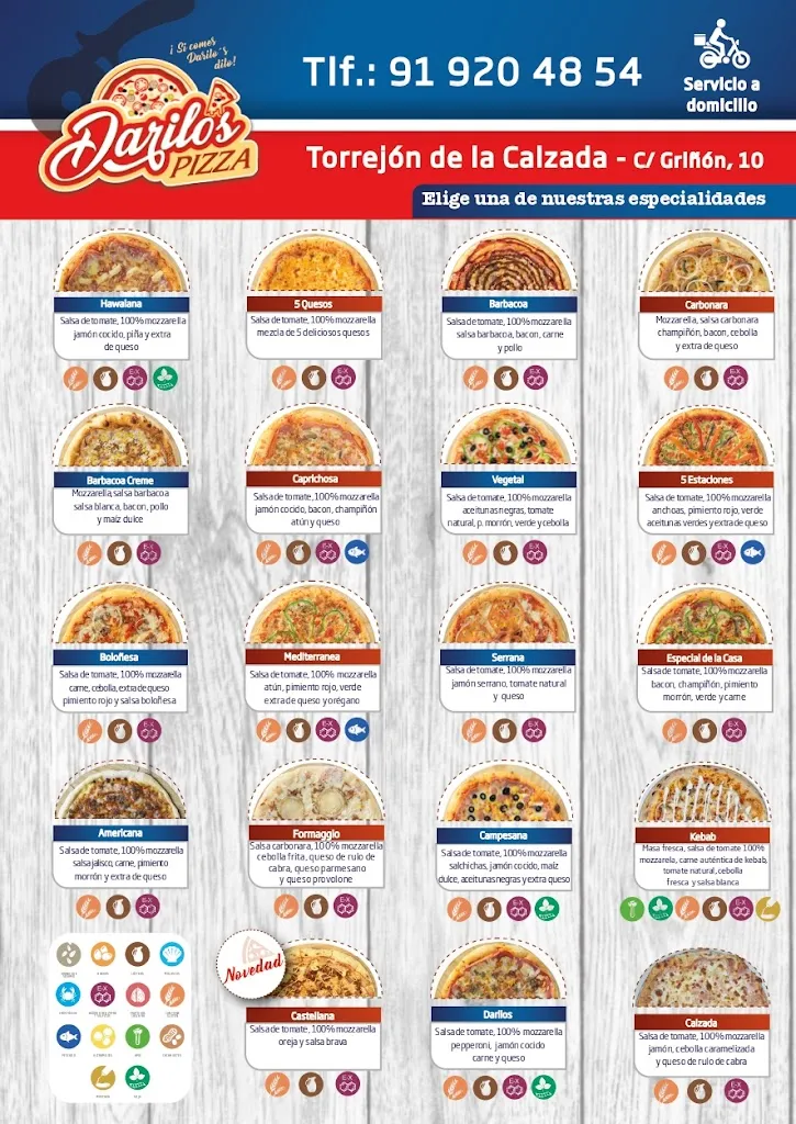 Menu_Darilo's Pizza Torrejón Calzada_Torrejón de la Calzada_image_1