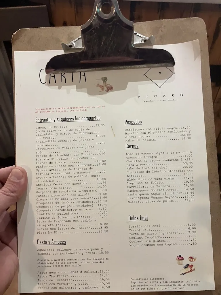 Menu_Pícaro Restobar_Torrelaguna_image_1