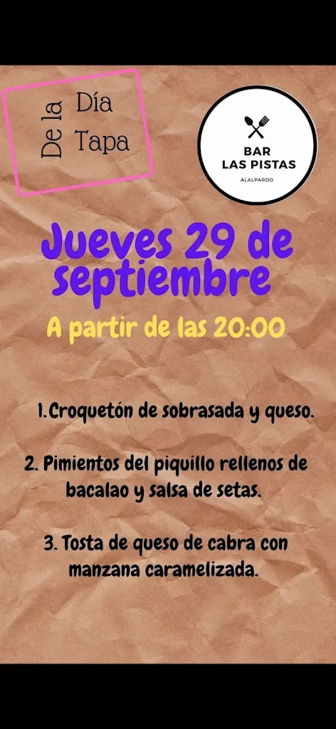 Menu_Bar Las Pistas_Valdeolmos-Alalpardo_image_2