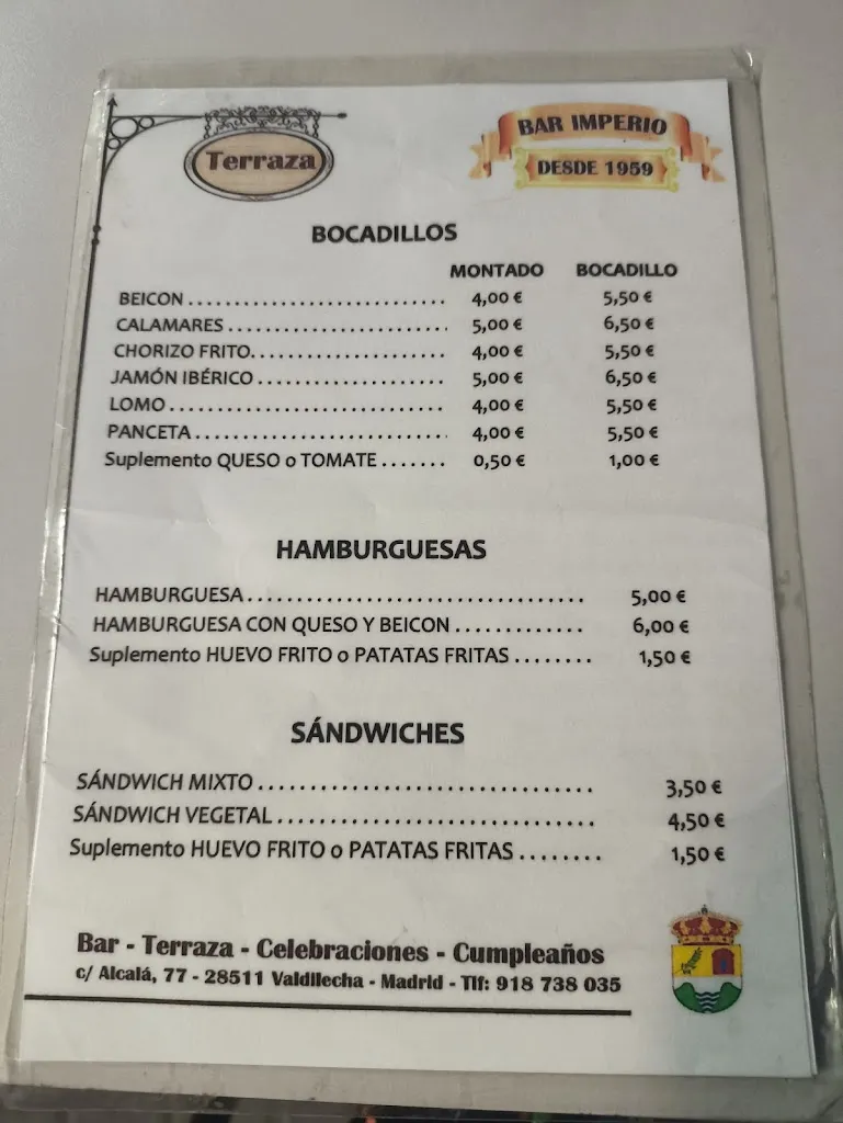 Menu_Bar Imperio_Valdilecha_image_2