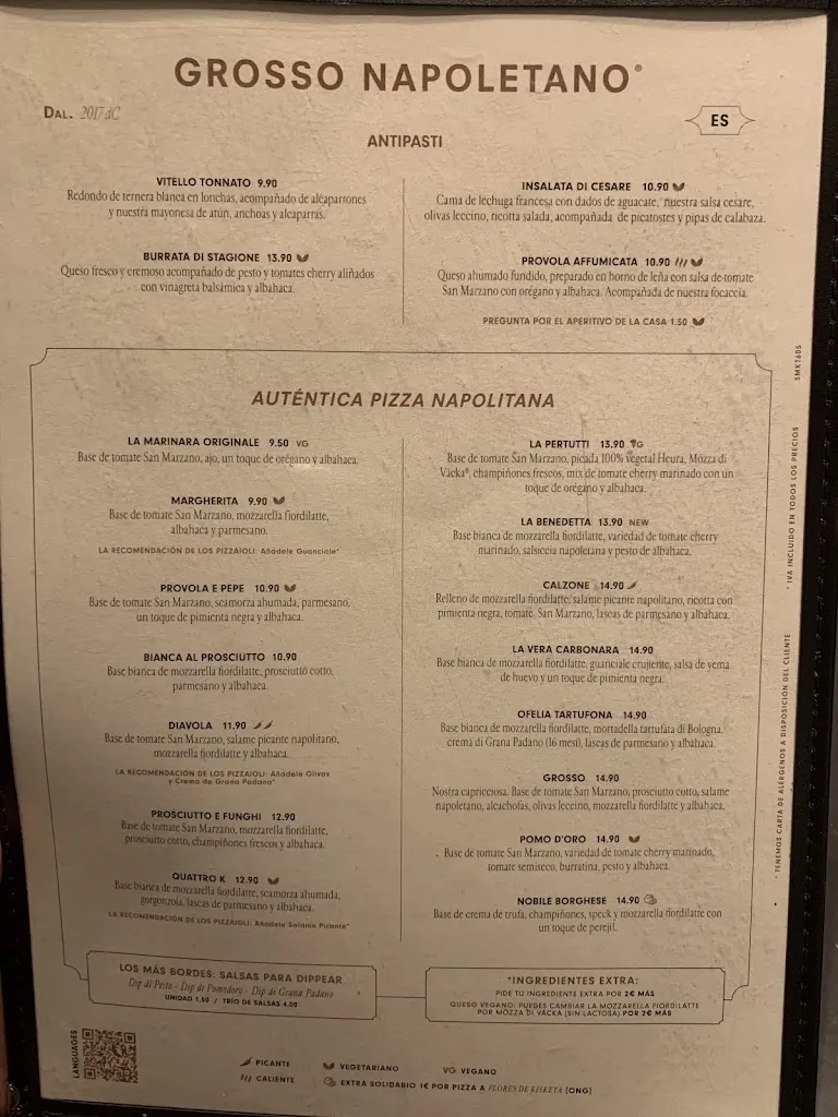 Menu_Grosso Napoletano_Villa de Vallecas_image_1