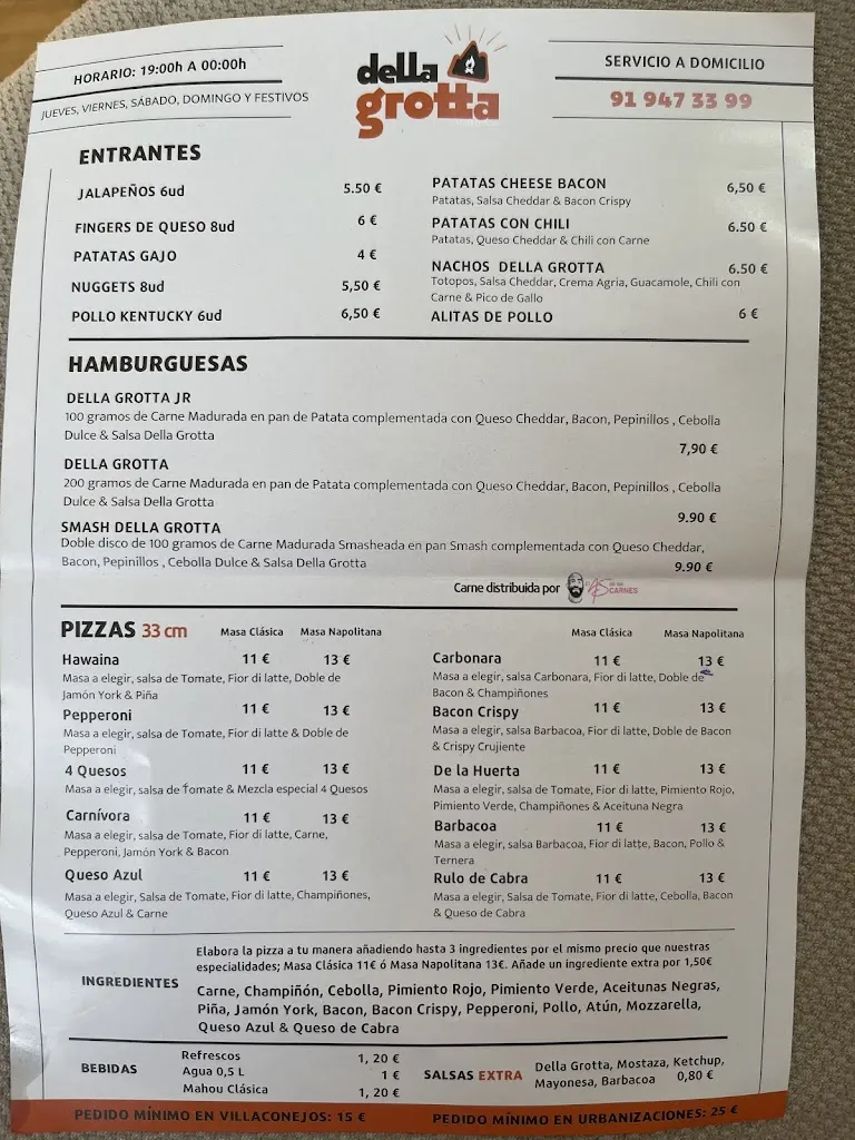 Menu_Della Grotta Streetfood_Villaconejos_image_2