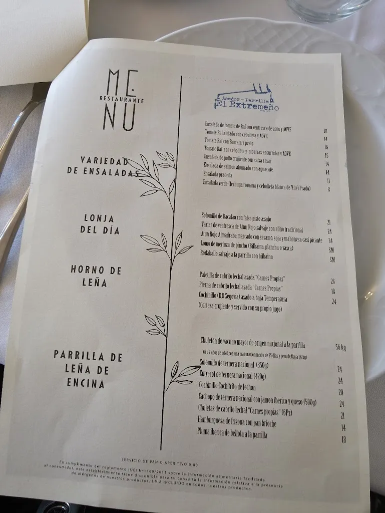 Menu_Restaurante Asador El Extremeño_Villa del Prado_image_2