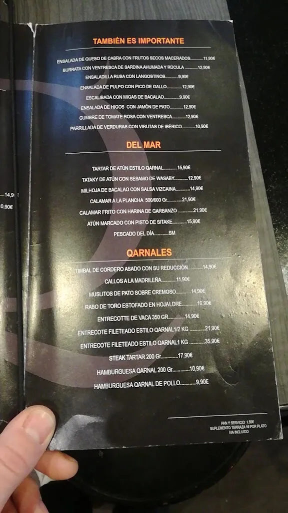 Menu_Restaurante Qarnal · Carnes · Paellas · Take away · En Villaviciosa de Odón_Villaviciosa de Odón_image_3