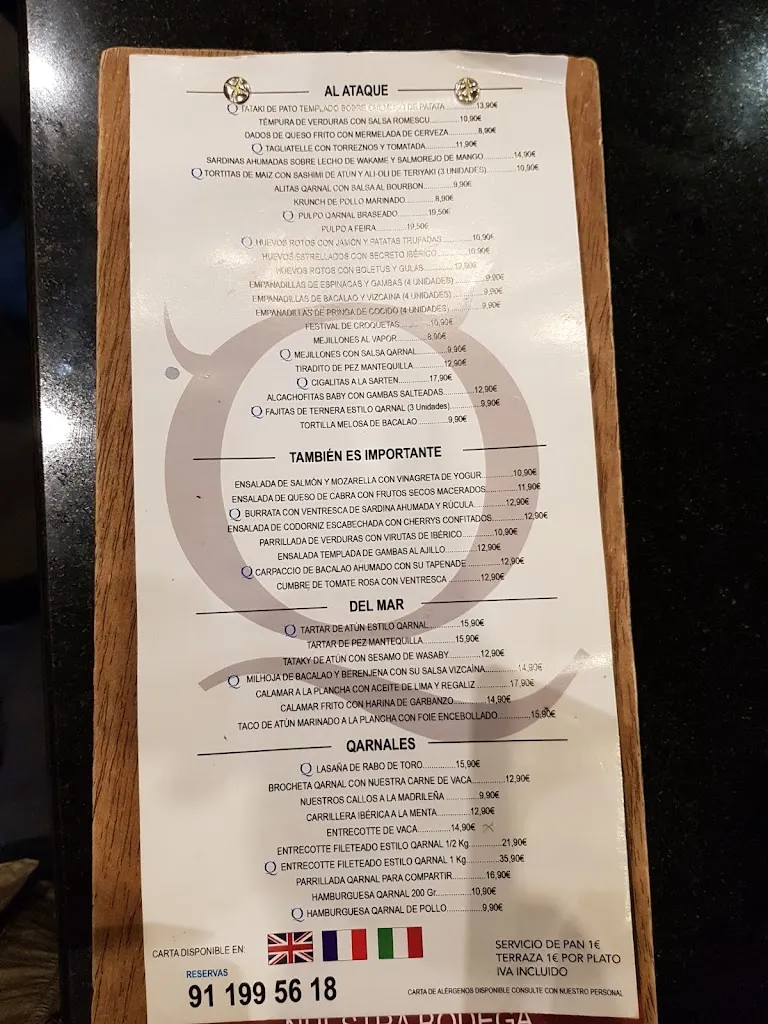 Menu_Restaurante Qarnal · Carnes · Paellas · Take away · En Villaviciosa de Odón_Villaviciosa de Odón_image_4