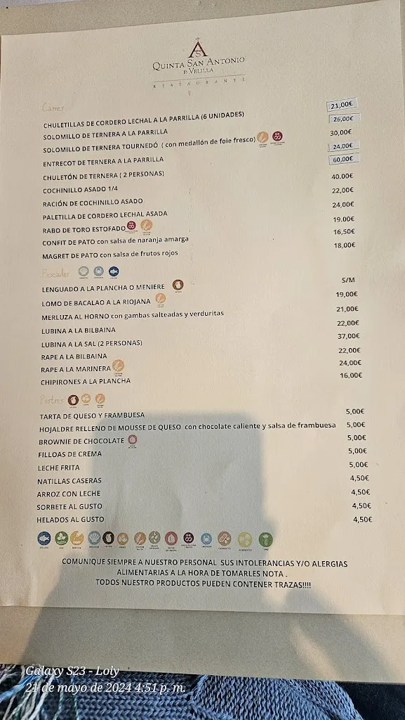 Menu_Restaurante Quinta San Antonio de Velilla_Velilla de San Antonio_image_1
