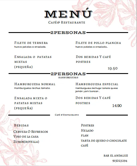 Menu_Bar El Andaluz_Velilla de San Antonio_immagine_3