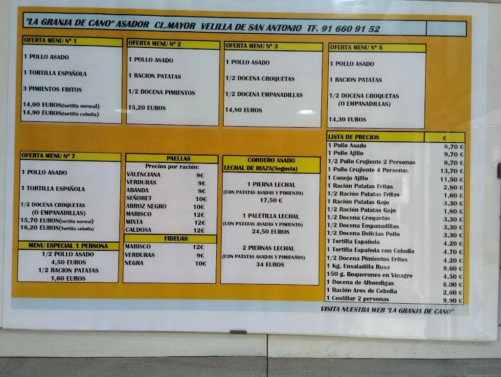 Menu_La Valenciana Arroces/La Granja de Cano_Velilla de San Antonio_immagine_1