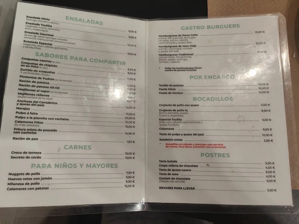 Menu_Bar O Paseo do Touliña_Boiro_image_2