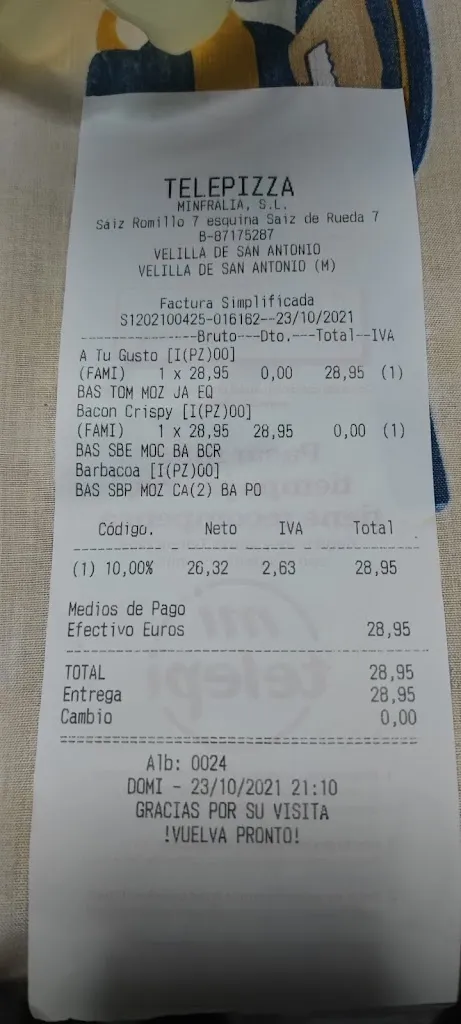 Jose Calderon_Telepizza Velilla de San Antonio - Comida a Domicilio_Velilla de San Antonio_review