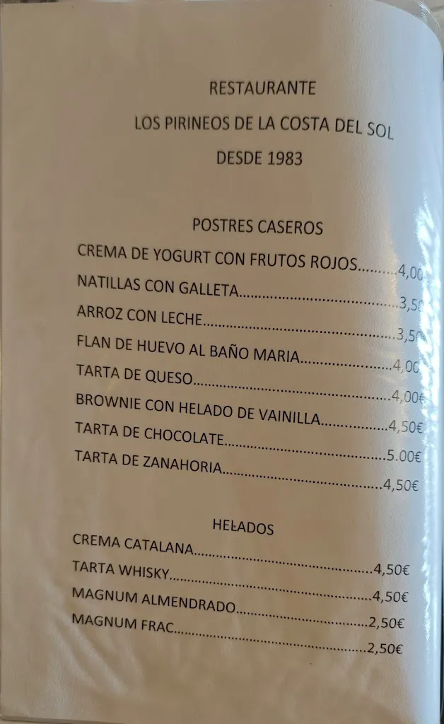 Menu_Restaurante los Pirineos De La Costa Del Sol_Alfarnate_image_4