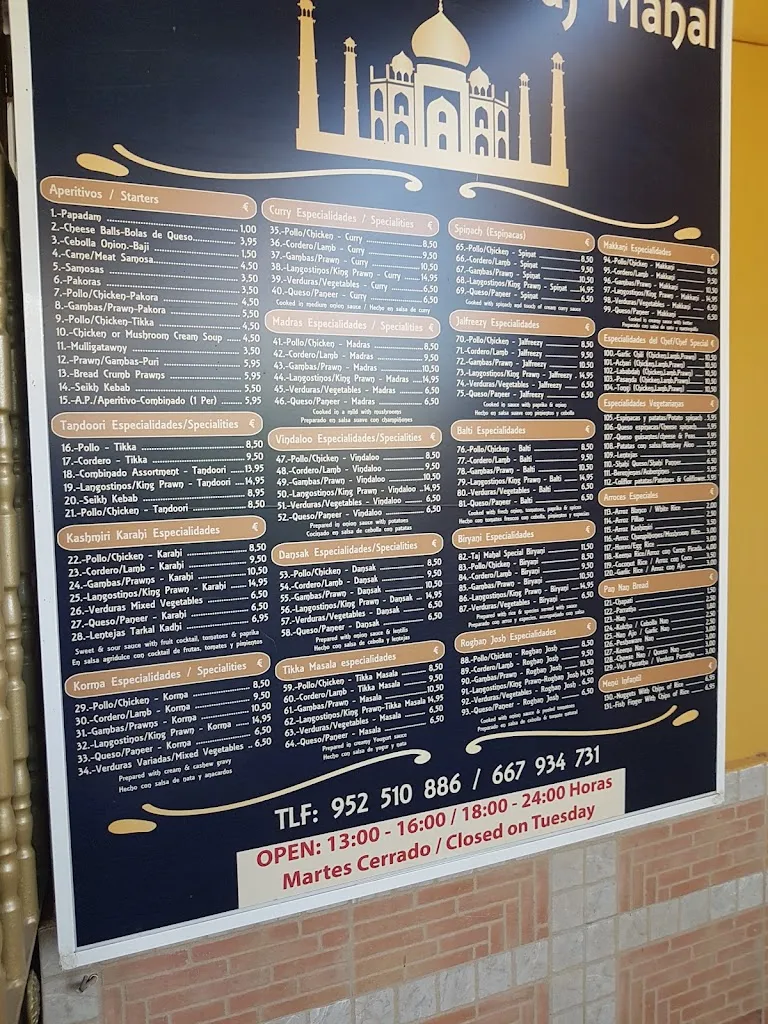 Menu_Restaurante Taj Mahal_Alcaucín_image_1