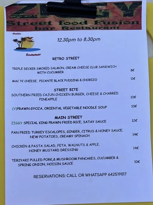 Menu_Ziggy’s Street food Bar_Alcaucín_image_1